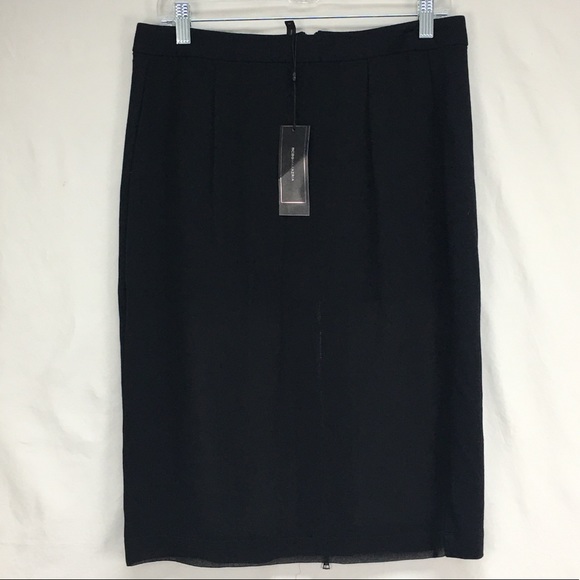 BCBGMAXAZRIA Black Francesca Mesh Pencil Skirt - Picture 2 of 8